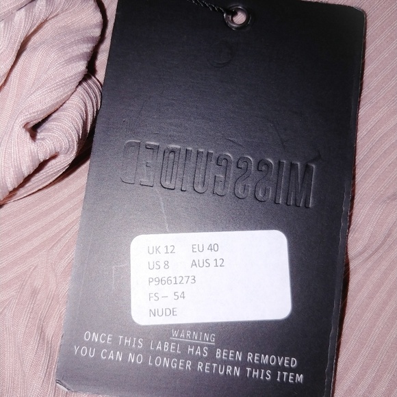 Missguided ribbed onesie romper stretch nude nwt - Picture 4 of 5